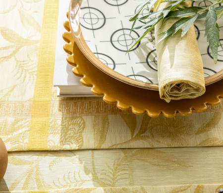 Podkładki na stół lniane Le Jacquard Français À L'orangerie Mimosa 4 szt.