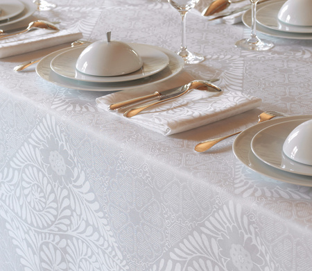 Serwetki lniane Le Jacquard Français Bosphore Blanc 4 szt.