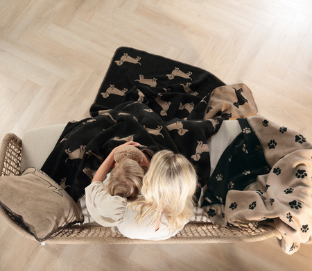 Koc Cawö We Love Dogs 62460-93 150x200 Black/Beige