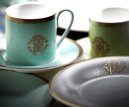 Talerz obiadowy Roberto Cavalli Lizzard Sunrise, zestaw 6 szt.