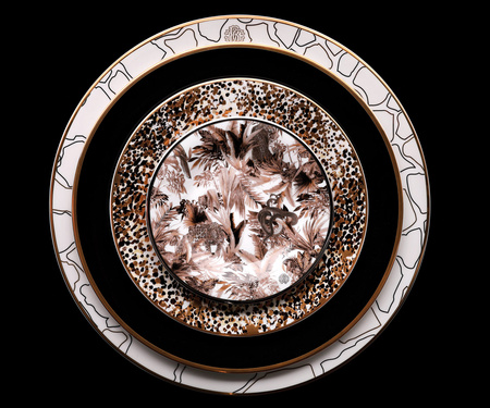 Talerz obiadowy Roberto Cavalli Python Black, zestaw 6 szt.