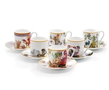 Filiżanka do kawy Roberto Cavalli Flowers, zestaw 6 szt. Luxury Box