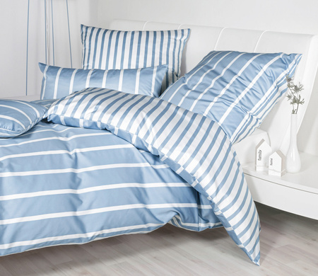Pościel mako-satyna Janine Modern Classic 39028-32 Perłowo Niebieski