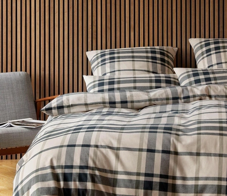 Pościel flanelowa Elegante Karo 26011-07 Natur