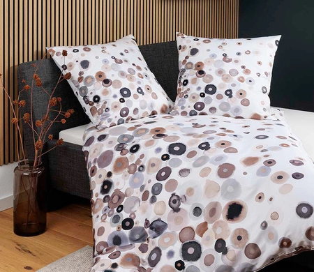 Pościel satyna bawełniana Janine Modern Art S 42166-07 Taupe Beige
