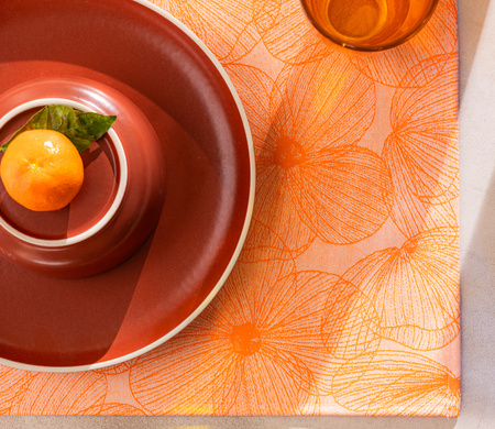 Podkładki na stół Le Jacquard Français A La Carte Fleurs Papillons 4 szt. Clementine