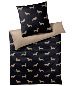 Pościel satyna bawełniana Elegante Dogs 24540-9 Black/Beige
