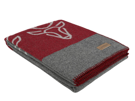 Koc wełniany Eskimo Switzerland Zernez H43D8-550 140x180 Red / Gray