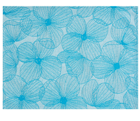 Podkładki na stół Le Jacquard Français A La Carte Fleurs Papillons Cyan 4 szt.