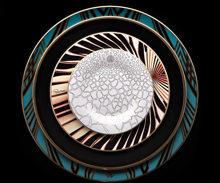 Talerz deserowy Roberto Cavalli Giraffa, zestaw 6 szt.