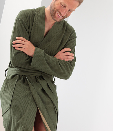 Szlafrok męski gofrowany kimono Cawö 816-47 Field 46-60