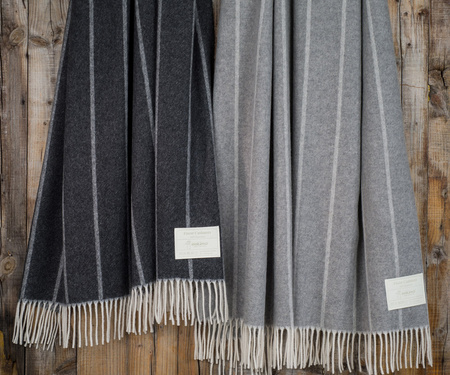 Koc kaszmirowy Eskimo Switzerland Mira Streifen H4419-180 130x180 Anthracite