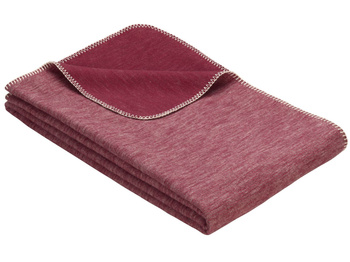 Koc bawełniany Ibena Lausanne 2163-400 140x200 Wiśniowy