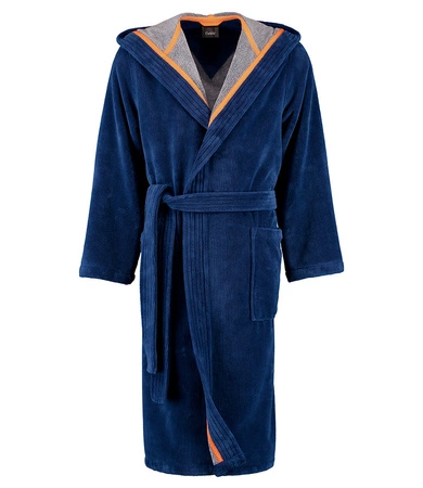 Szlafrok męski z kapturem Cawö 831-13 Navy 46-60