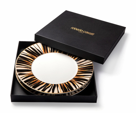 Talerz obiadowy Roberto Cavalli Ray of Gold, zestaw 2 szt.