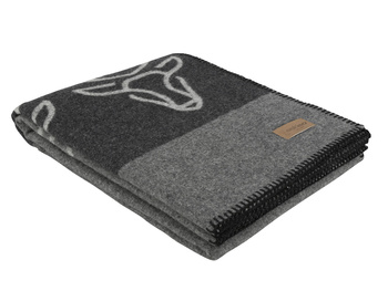 Koc wełniany Eskimo Switzerland Zernez H43D8-170 140x180 Anthracite / Gray