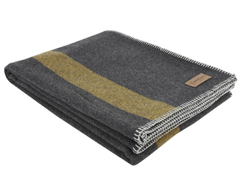 Koc wełniany z kaszmirem Eskimo Switzerland Parpan H43E6-170 140x200 Anthracite