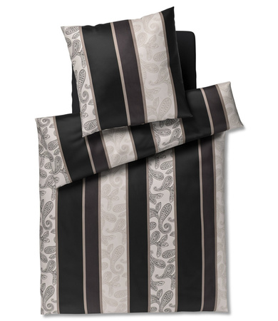Pościel satyna bawełniana JOOP! Paisley Stripes 4121-09 Black