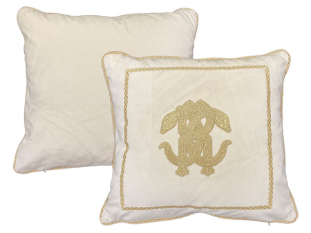 Poduszka dekoracyjna Roberto Cavalli Home Mirror Snake 40x40 002 Crema