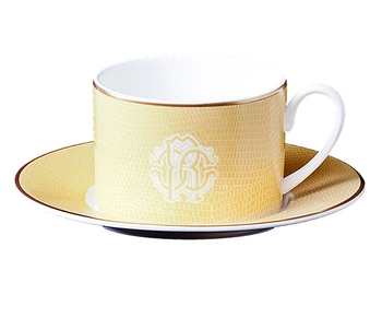 Filiżanka do herbaty Roberto Cavalli Lizzard Gold, zestaw 2 szt. Luxury Box