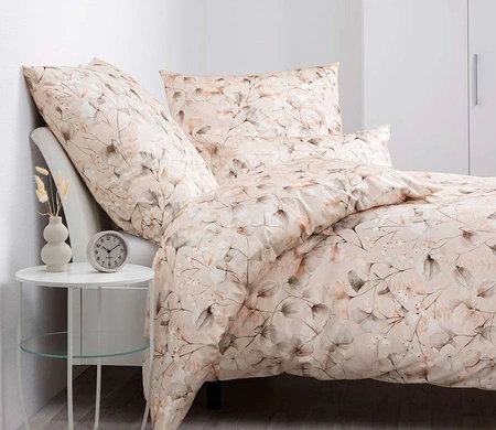 Pościel satyna bawełniana Janine Milano 45122-07 Natur Mocha Silber