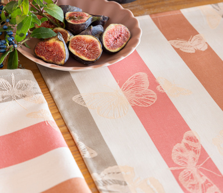 Podkładki na stół Le Jacquard Français Bal Des Papillons Peche 4 szt.