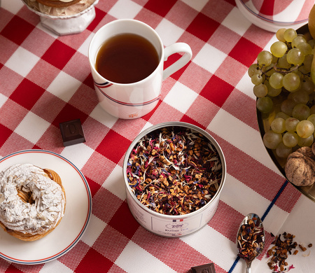 Bieżnik bawełniany Le Jacquard Bistrot Français Rouge