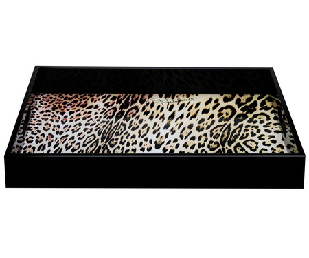 Taca drewniana duża Roberto Cavalli Jaguar 30x45 cm