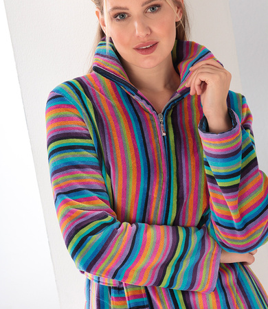 Szlafrok damski zapinany na zamek Cawö 1456-14 Multicolor 36-46