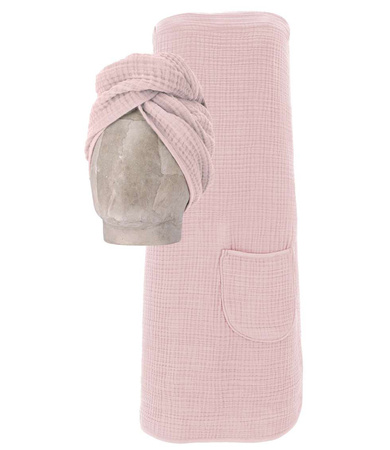 Spódnica do sauny damska z turbanem Vossen Wellness Spa 2140 pearl skin 