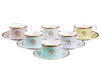 Filiżanka do herbaty Roberto Cavalli Lizzard Sunrise, zestaw 6 szt.