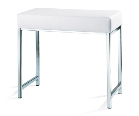 Ławka eko-skóra biała Decor Walther DW 66 chrom