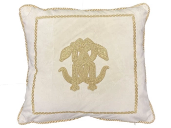 Poduszka dekoracyjna Roberto Cavalli Home Mirror Snake 40x40 002 Crema