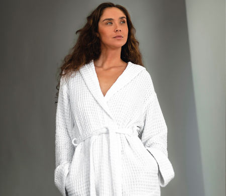 Szlafrok z kapturem unisex Graccioza Aura 22270 Silver S-XL