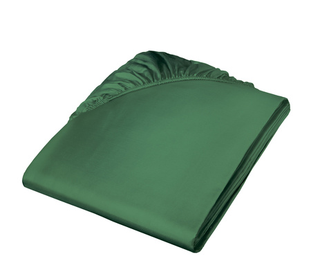 Prześcieradło satynowe z gumką Fleuresse Colours 9100-7060 Butelkowa Zieleń