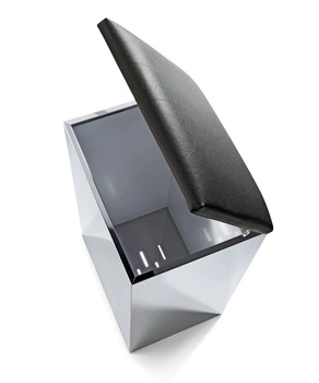 DECOR WALTHER CASE HK 2 taboret i kosz na pranie stal polerowana/ czarny