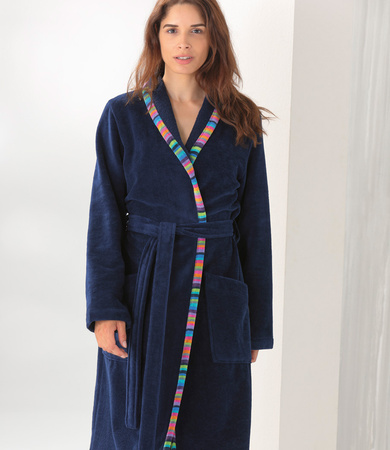 Szlafrok damski z szalem Cawö 839-11 Marine 36-50