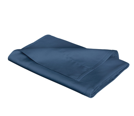 Prześcieradło satynowe bez gumki Fleuresse Colours 9100-6073 Jeansowy Niebieski