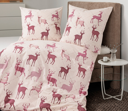 Pościel flanelowa Janine Davos 65180-01 Beige Bordeauxrot 