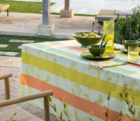 Obrus bawełniany Le Jacquard Français Bal Des Papillons Citrus