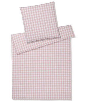 Pościel perkal Elegante Quadro 7021-11 różowy