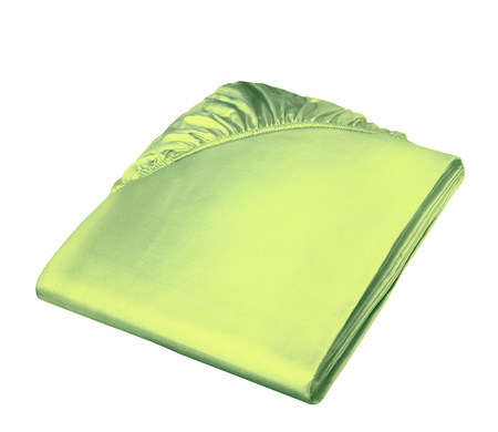 Prześcieradło satynowe z gumką Fleuresse Colours 9100-7041 Zielone Jabłko