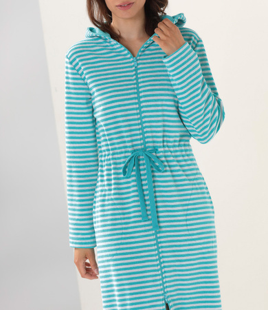 Szlafrok damski zapinany na zamek Cawö 834-47 Turkis XS-XL