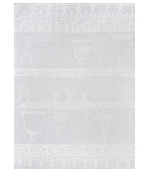 Ściereczka kuchenna lniana Le Jacquard Français Cristal Blanc