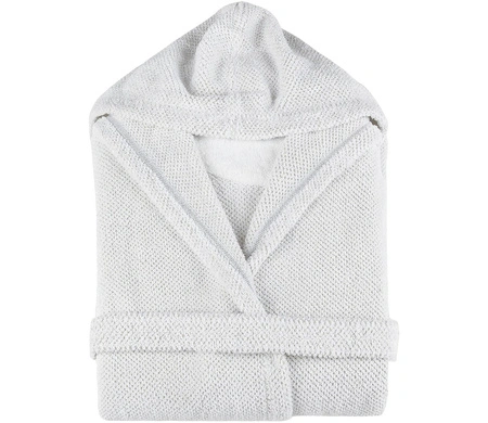 Szlafrok z kapturem unisex Graccioza Linen Waffle 20003 White S-L