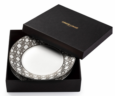 Talerz do zupy Roberto Cavalli Monogram Black, zestaw 6 szt.