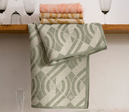 Ściereczka kuchenna lniana Le Jacquard Français Néo Green