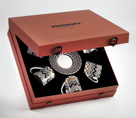 Filiżanka do kawy Missoni Zig Zag Gold, zestaw 6 szt. Luxury Box