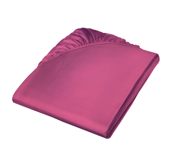 Prześcieradło satynowe z gumką Fleuresse Colours 9100-5015 Malinowy