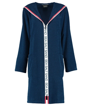 Szlafrok damski zapinany na zamek Cawö 3101-133 Navy XS-XL